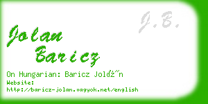 jolan baricz business card